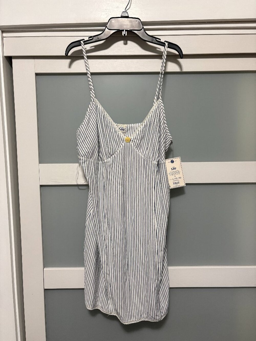Lee Ladies Denim Stripe Knit Sleep Dress sz Large L 12/14 NWT NEW